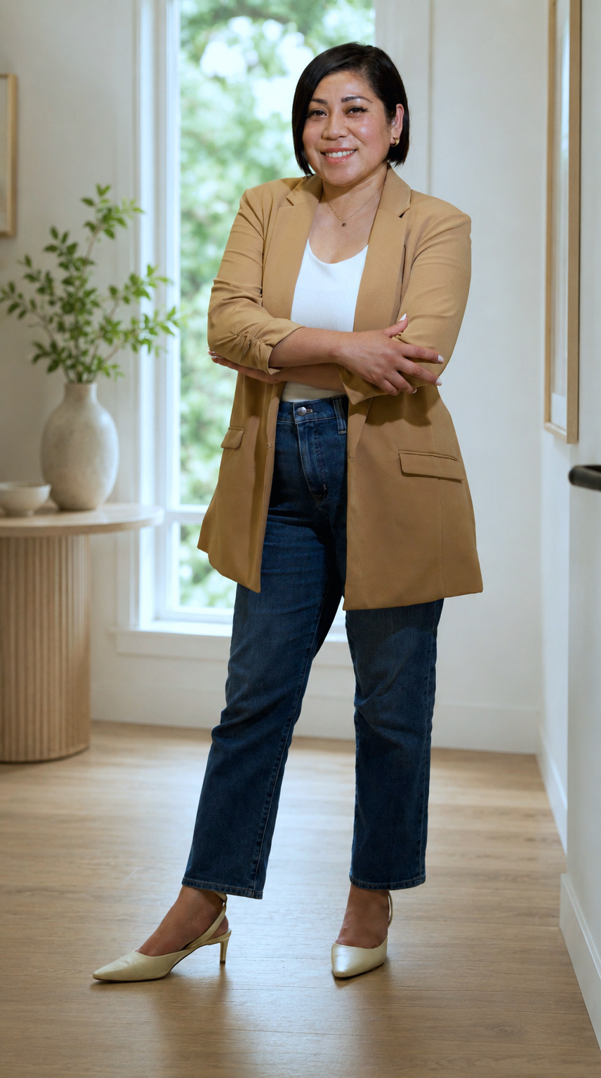 Idalia Marroquín, retrato de cuerpo completo
